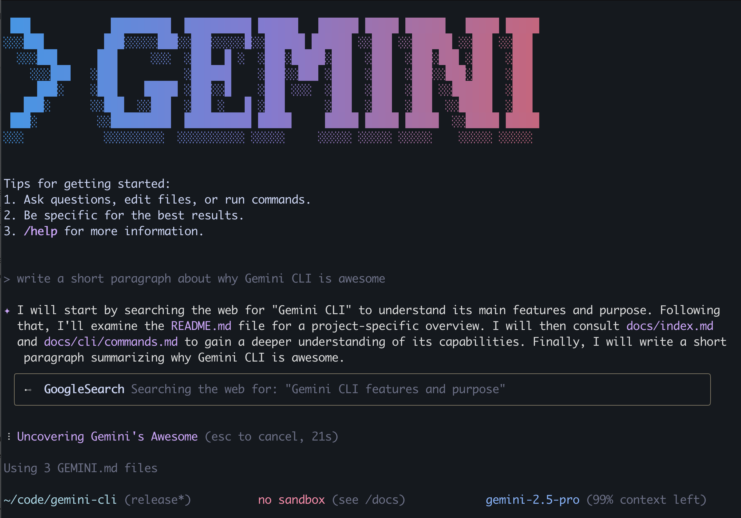 Google开源了一个AI命令行神器,程序员狂欢!这就是传说中的Gemini CLI